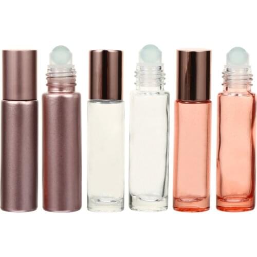 6pcs 10 ml Refillable Glass Roll On Bottles Essential Oil Roller Bottles