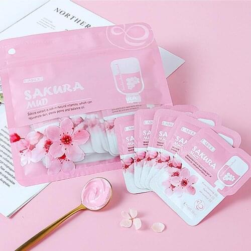 7Pcs/Set 5g Hydrating Facial Mud Pores Cleaning Natural Extract Face Mud Masque Japan Sakura Mud Face Anti Wrinkle Packs