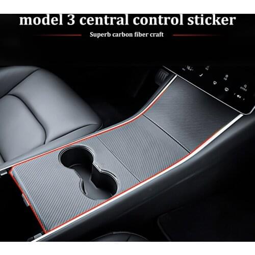 Accessories Console Panel Cover Protect Consolle arbon/Black Fiber For Model 3 Model Y Model Three 2020