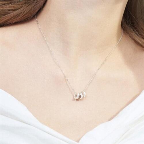 Sole Memory Shiny Summer Cool Cylinder Luck Exquisite 925 Sterling Silver Clavicle Chain Female Necklace SNE399