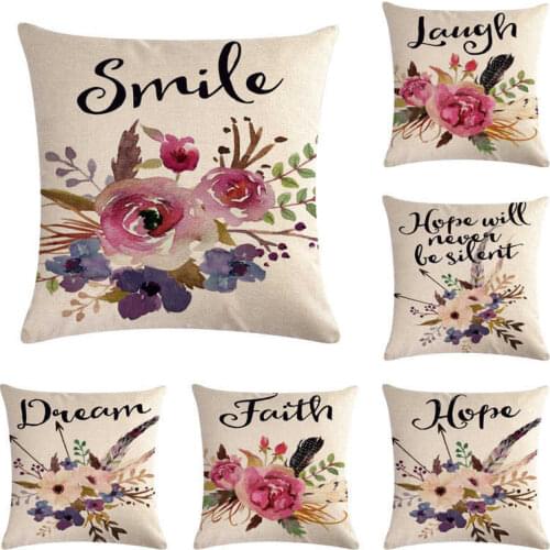 Words Flower Aestheticism Pillow Case Pillow Cover Sofa Cushion Cover Home Decor