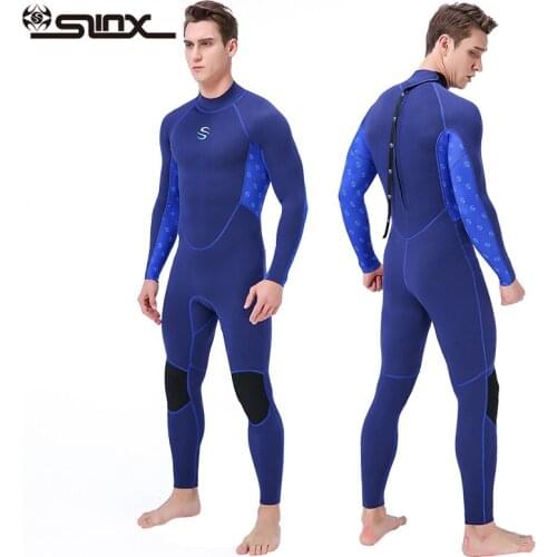 Mens Diving Suit 2mm Back Zip Full Body Wetsuit Warm UV Protection Swimming Surfing Snorkeling Suit Neoprene