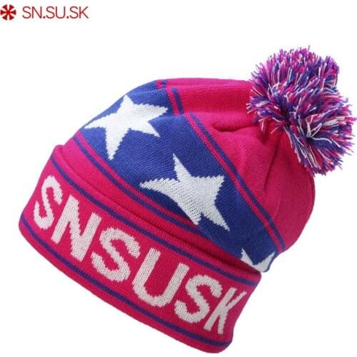 SN.SU.SK Brand Ski Warm Winter Knitting Skating Skull Cap Hat Beanies Turtleneck Cap Ski Cap Snowboard For Men Women Touca Gorro