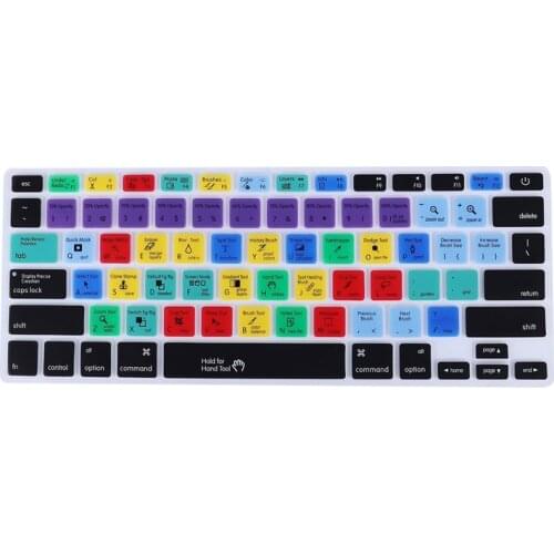 For Adobe Photoshop Keyboard Shortcut Design Functional Silicone Cover For Mac book Pro Air 13 15 17 Protector Sticker(PS Keyboa