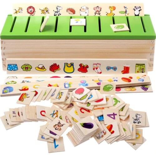 Montessori Early Educational Puzzles Toys For Children Intelligence Learning Puzzle Wooden Creature Cartoon 3D Puzzle