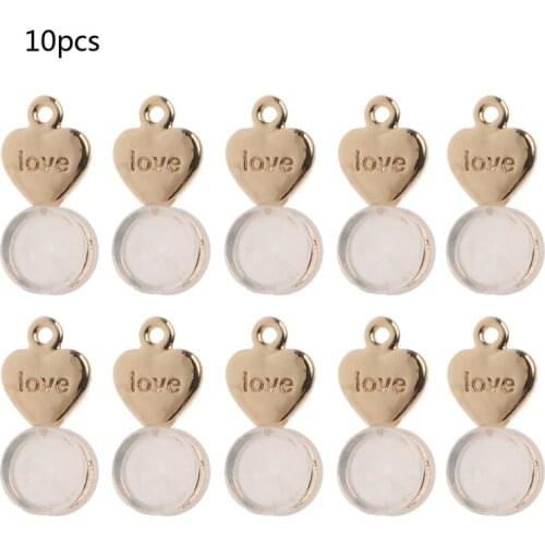 10Pcs Heart Earring Back With DIY Hole Safe Ear Studs Nuts Earings Lifters Replacement for All Types of Earring Posts