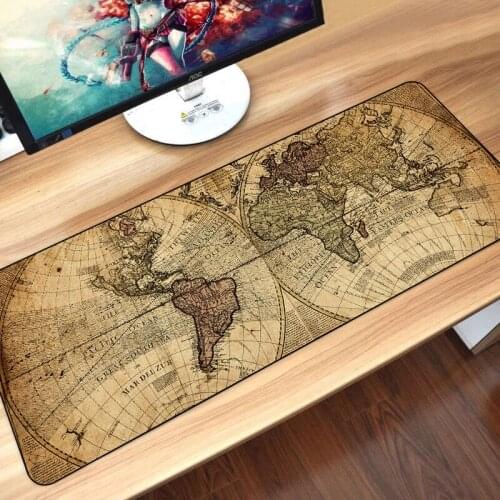World Map Gaming Mouse Pad XXL 80x30cm Extra Large Rubber Mouse Mat Anti-slip Keyboard Pad for Laptop Notebook Lol for Computer