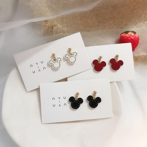 Disney cartoon classic cute Mickey earrings baby girl retro temperament earrings Minnie mouse doll accessories