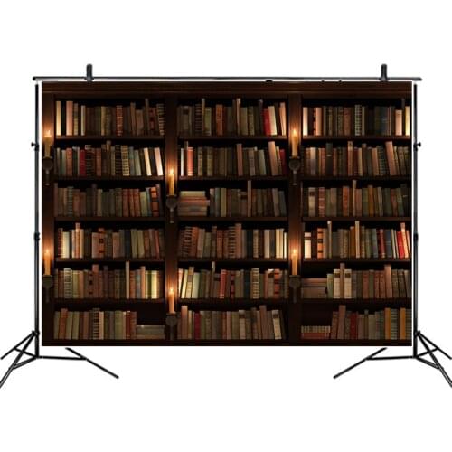 Brown Bookshelf Backdrop Party Photography Background Photo Booth Studio Decor