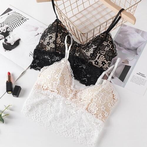 Lace Underwear Breathable Sleep Sports Bra Top Push Up Lingerie Sexy Padded Ladies Bra Wireless Workout Streetwear Crop Tops