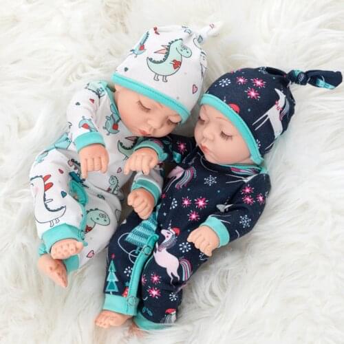 New 10 Inch Full Silicone Eyes Closed Sleeping Doll New 25cm Reborn Silicona Baby Dolls Babyies Toy