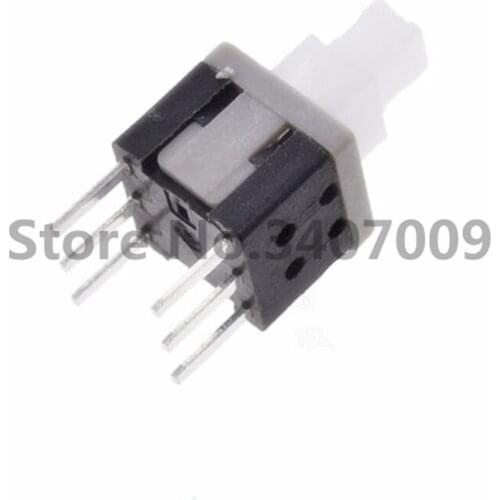 50 Pcs Latching Contat Torch Mini Push Button Switches 5.8mm x 5.8mm Black