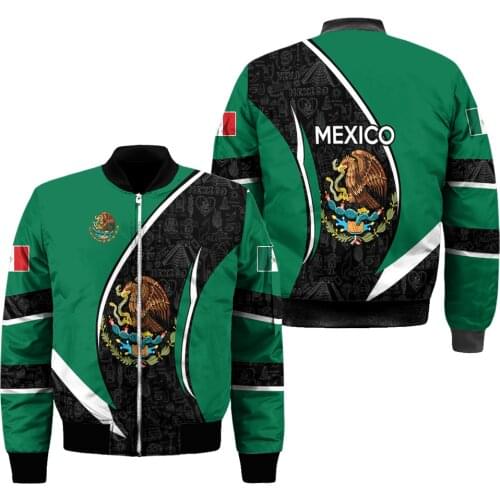 Men Unisex 3D Print Bomber Jackets Mexico Native Punk Zipper Flight Jacket Harajuku Women Streetwear US Size Winter Thick Coat 1