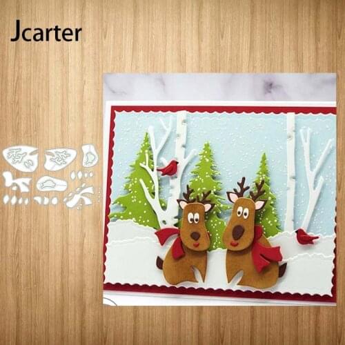 New Design Reindeers Scarf Metal Cutting Dies Craft for Scrapbooking Handmade Knife Mould Blade Punch Stencils Dies Cut Model