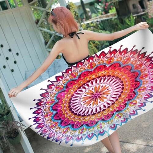 Microfiber Beach Towel For Adults Child Rectangle Bohemian Mandala Style Print Bath Towels Spa Yoga Mat For Women 150X180cm
