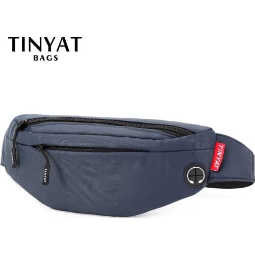 TINYAT New Trend Women Waist Bag pack Purse PU Casual Large Phone Belt Bag Pouch Men Canvas Travel Phone Bag Fanny Banana Money