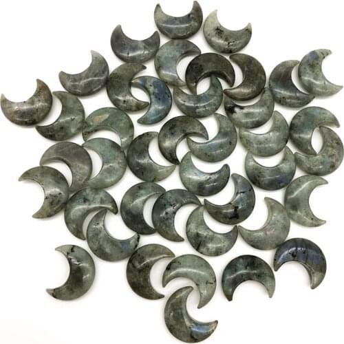 Drop Shipping 1pc Natural Madagascar Labradorite Moon Shaped Gemstone Natural Stones and Crystals Specimen Polished Stones