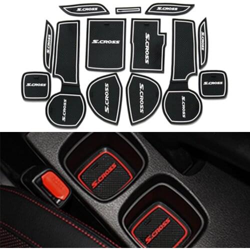 For Suzuki SX4 S-Cross S Cross 2014 2015 2016 2017 2018 2019 Accessories Rubber Door Mat Interior Anti-Slip Cup Gate Slot Pad