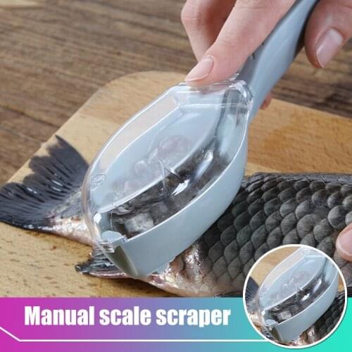 Fish Skin Brush Plastic Manual Scraping Scales Device with Lid Fast Fish Cleaning Tool Easy to Clean