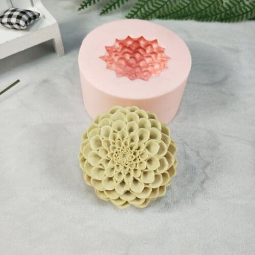 Soap Molds Silicone Mold Gypsum Chocolate Candle Candy Mold Molds Bouquet Making Clay Resin HC0208 PRZY Dahlia Flowers Moulds