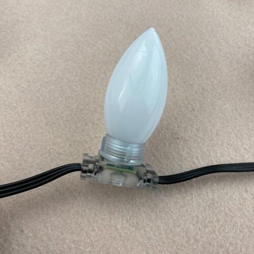 50nodes milky white DC12V WS2811 LED pixel module;IP68;with epoxy resin filled;transparent PC material and 18AWG all black wire