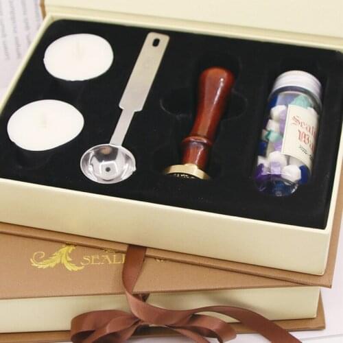 Vintage Fire Lacquer Seal Wax Gift Box Set Small Fresh Hand Account Seal Wax SealSealing Wax Seal Envelope Wax StampFlowers Card