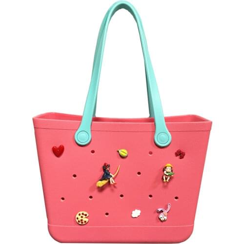2021 Vacation Womens Bag Waterproof EVA Silicone Rubber Tote Bag Washable Beach Handbags Large Capacity Shopper Bag For Female