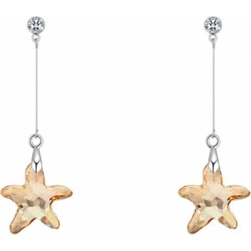 TRACYSWING Element Brand Real Austrian Crystals Fashion Heart trendy Dangle Earrings For Women Gift Th-131495