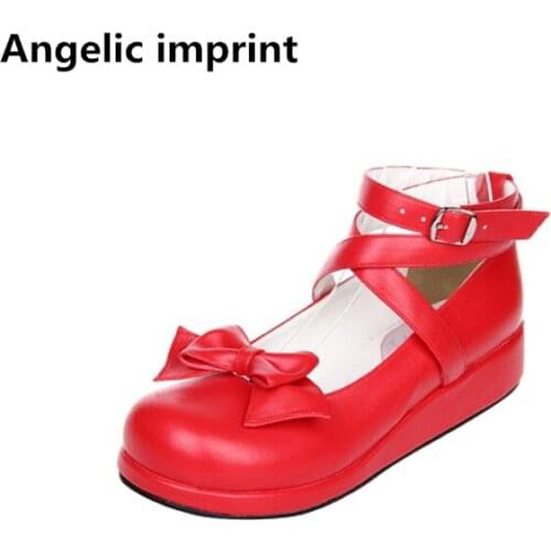 Angelic imprint handmade woman mori girl lolita cosplay shoes lady low heels pumps women princess dress party shoes 33-47 3cm
