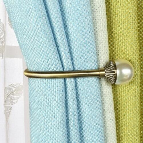 1 Pair Home U-shape Curtains Tieback Copper Art Curtain Accessories for Window Creative Modern Curtain Decorative Accessories