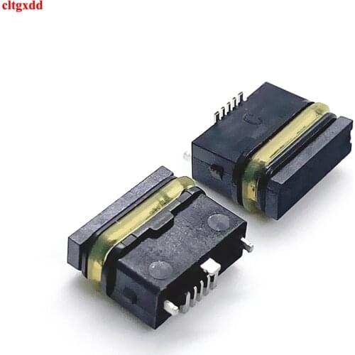 1Pcs MICRO 5P waterproof Female Jack Seat USB 180 Degree Three-pin board Vertical SMT With Waterproof Ring Fast Charging