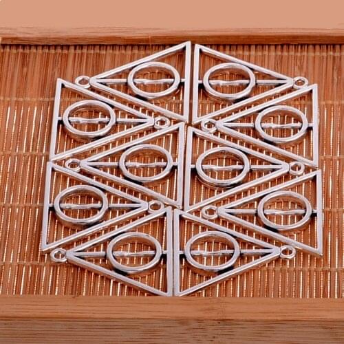 100PC/Lot Triangle Charms Pendants For Necklaces Bracelets Bangles Jewelry Making Finding DIY Handmade Women Men