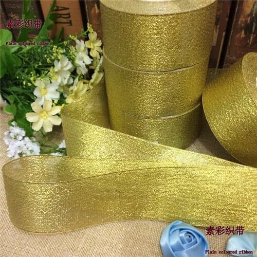 100Yards 2" (50mm) Width Metallic Glitter Band Gold Silver Ribbon Cartoon Bouquet Ribbon DIY Gift Wrapping Tape