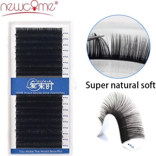 16Row Individual Eyelashes Extensions Russian Silk Volume False Eyelashes Cilios Fake Eyelash Premium Faux Mink Lashes Extension