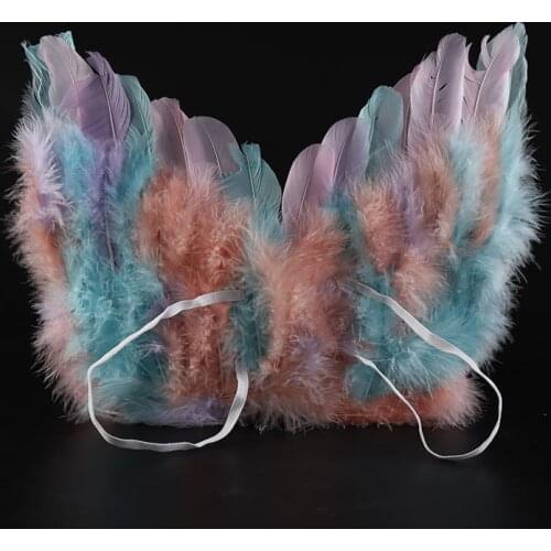 30X30cm Baby Kids Mini Feather Angel Wing Newborn Photography Dog Pet Props Doll Clothes Wings Diy Sew Accessories Dyed Feather