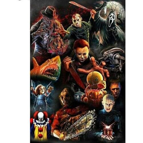 5D DIY Diamond Painting Horror Character Full Square Round Diamond Embroidery Cross Stitch Rhinestone Mosaic Home Decor