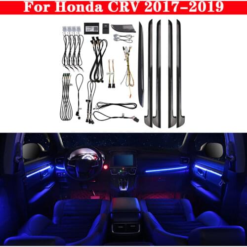 64 Colors Set For Honda CRV 2017-2019 Dedicated Button Control Decorative Ambient Light LED Atmosphere Lamp illuminated Strip