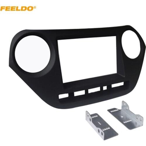FEELDO Car 2Din Audio Radio Fascia Frame for HYUNDAI I-10 Left Wheel Panel Mounting Installation Dash Trim Kit #HQ2149