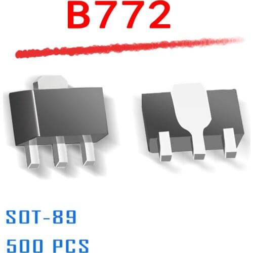 Power Supply B772 SOT-89 500pcs 2SB772 sot89 pnp - 3A - 30V smd data inside