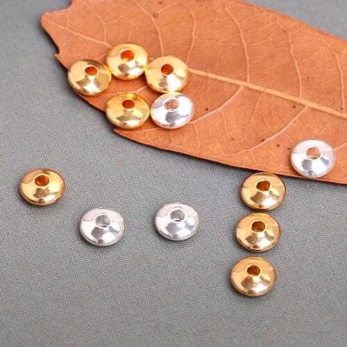 20Pcs 4.82mm Copper Metal Spacer Beads Flat Spacers Connectors For Jewelry Components Making Bracelet Accessories Handmade Craft