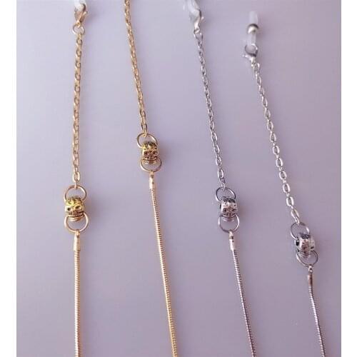 Fashion Men Women Gold Silver Eyeglass Chains Sunglasses Reading Skull Beaded Glasses Chain Eyewears Cord Holder Neck Strap Rope