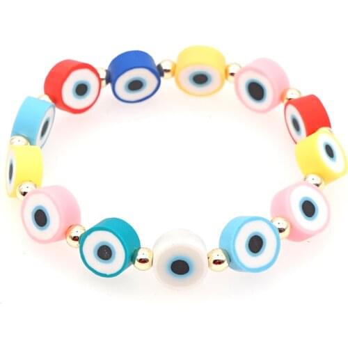 Go2Boho Turkish Evil Eye Bracelets For Women Colorful Beads Bracelet Trendy Jewelry Cute Braclets Vinly Beaded Summer Jewellery