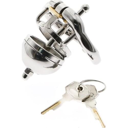 316L Stainless Steel CBT COCK CAGE With Catheter 4 Size Bird Cock Cage Lock Adult Game Metal Male Chastity Belt For Male