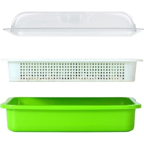 Seed Sprouter Tray BPA Free PP Soil-Free Large Capacity Healthy Wheatgrass Grower with Cover Seedling Sprout Plate Hydroponic