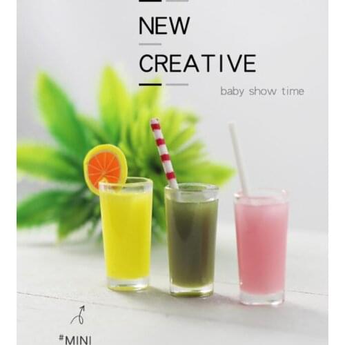 3/5pcs Dollhouse Miniature Drinks 1/12 Fruit Smoothie or Fruit, Vegetable Juice Prendy food for Barbies Blyth Doll House Kitchen
