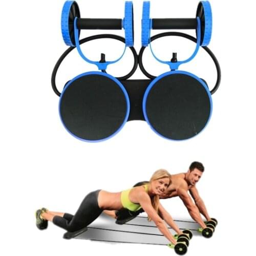 Multifunctional AB Roller Muscle Exercise Equipment Home Fitness Gym Double Wheel Abdominal Arm Waist Leg Training Equipment