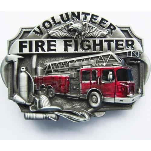 New Men Belt Buckle Western Volunteer Firefighter Fire Belt Buckle Gurtelschnalle Boucle de ceinture US Stock