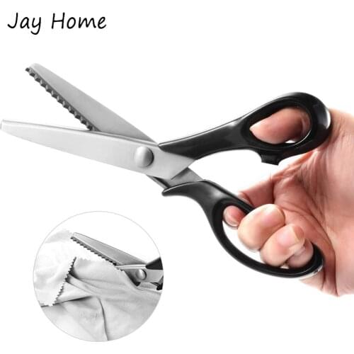 Stainless Steel Pinking Shears Fabric Leather Crafts Dressmaking Zig Zag Cutting Scissors Serrated Scalloped Sewing Scissors