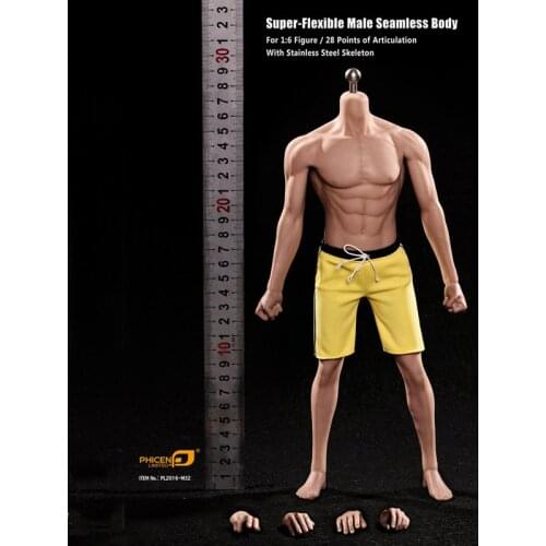 Phicen TBLeague PL2016-M32 1/6 Male Suntan Skin Body Figure Super flexible Seamless Body (no head) Soldier Body Metal Skeleton