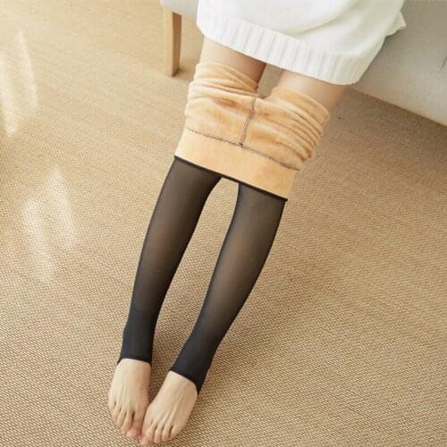 Thicken winter warm plus velvet black Imitation skin panty women pantyhose sexy tights thick rajstopy collant femme seamless 510
